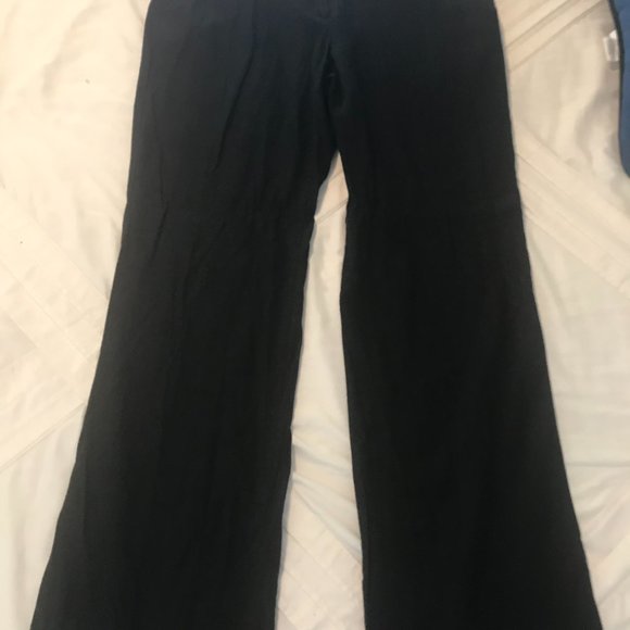 Michael Michael Kors Women's Black Linen Wide Leg Pants, Size 10 - Picture 1 of 4